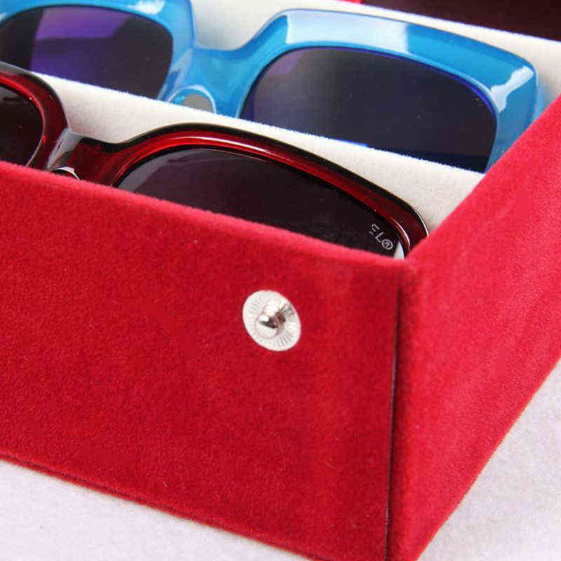 8 Grid Sunglass Glasses Storage Case Eyeglasses Display Glasswear Box Tidy Tool Box Jewelry Container Case Organizer with Button H220505