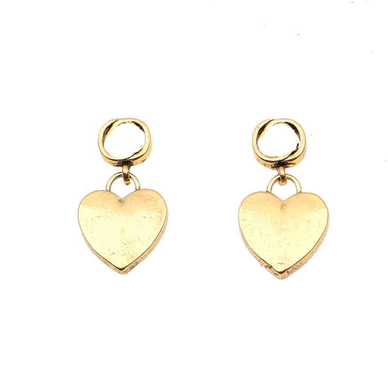 Fashion gold heart earring women rose Stud couple Flannel bag Stainless steel Thick Piercing jewelry gifts woman Accessories