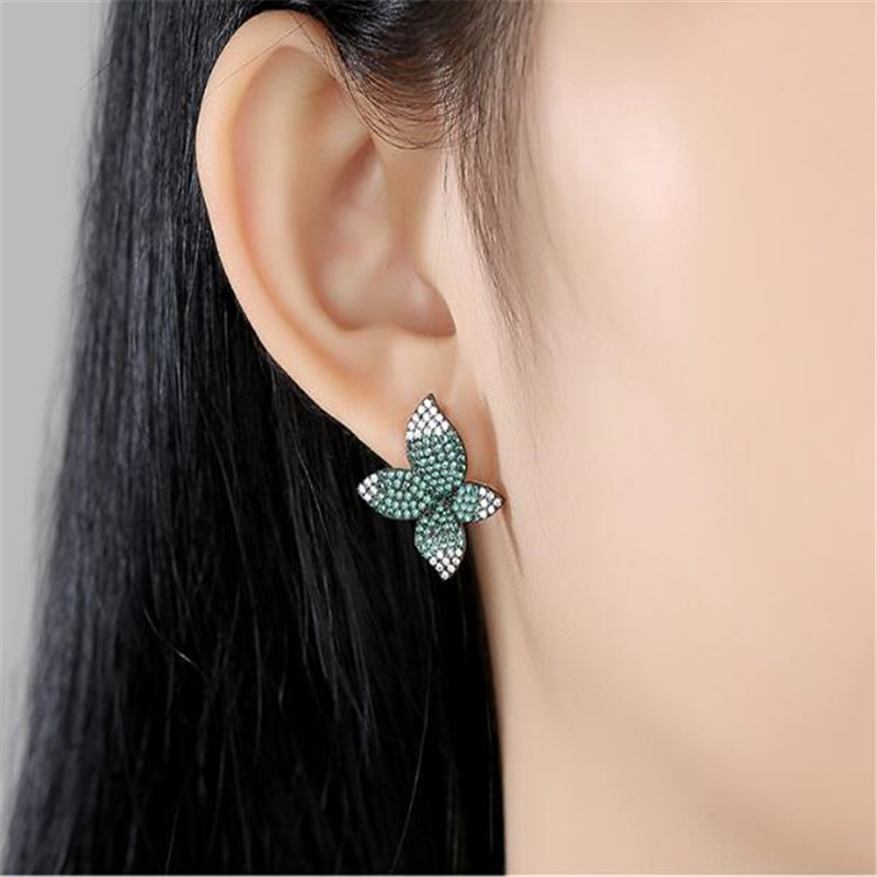 2022 Choucong Stud Earrings Luxury Jewelry 18K White Gold Fill Pave White Sapphire CZ Diamond Gemstones Party Promise Women Flower Earring For Lover G