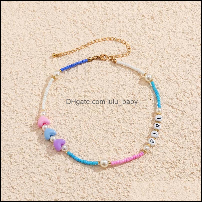 Beaded Necklaces Pendants Jewelry Fashion Design Acrylic Round Letter Necklace Colorf Seed Bead Heart-Shaped Pearl Single Clavicle Chain M
Beaded Necklaces Pendants Jewelry Fashion Design Acrylic Round Letter Necklace Colorf Seed Bead Heart-Shaped Pearl Single Clavicle Chain M