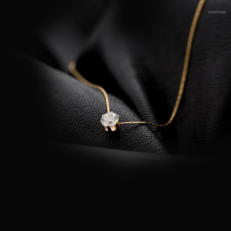 Pendant Necklaces RHYSONG 316L Stainless Steel Jewelry Shiny Zircon Six-Claw Delicate Bamboo Clavicle Chain Necklace Gold Plated Neck Choker
Pendant Necklaces RHYSONG 316L Stainless Steel Jewelry Shiny Zircon Six-Claw Delicate Bamboo Clavicle Chain Necklace Gold Plated Neck Choker