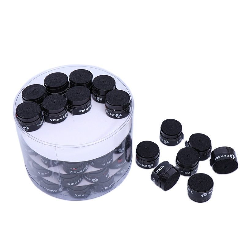 60pcs Sticky feel Tennis Racket Grip Anti-skid Film Sweatband Badminton Racquets Grips Viscous smooth Overgrip(Black)