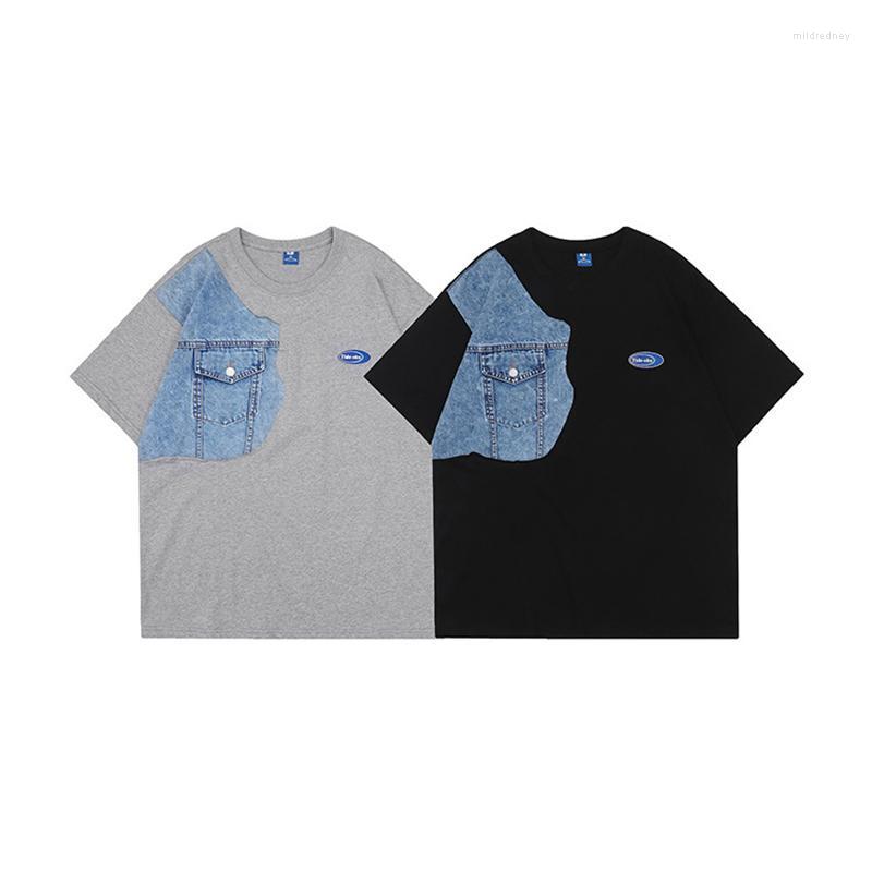Men' T-Shirts Cotton Summer Fashion Men Tshirt Short Sleeve Asymmetrical Chic Denim Cloth Patchwork Japan Style Oversize Casual Loose TeeMe, 6317 black
Men' T-Shirts Cotton Summer Fashion Men Tshirt Short Sleeve Asymmetrical Chic Denim Cloth Patchwork Japan Style Oversize Casual Loose TeeMe, 6317 black