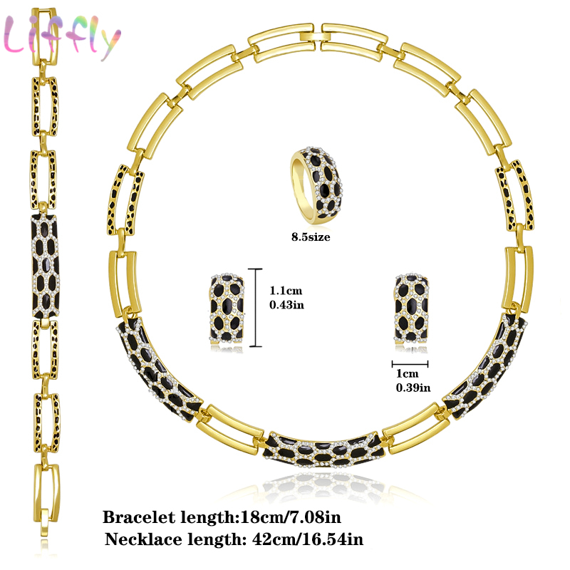 Dubai Womens Jewelry Fashion Green Necklace Bracelet Banquet Elegant women Earrings Ring Crystal Sets 220812