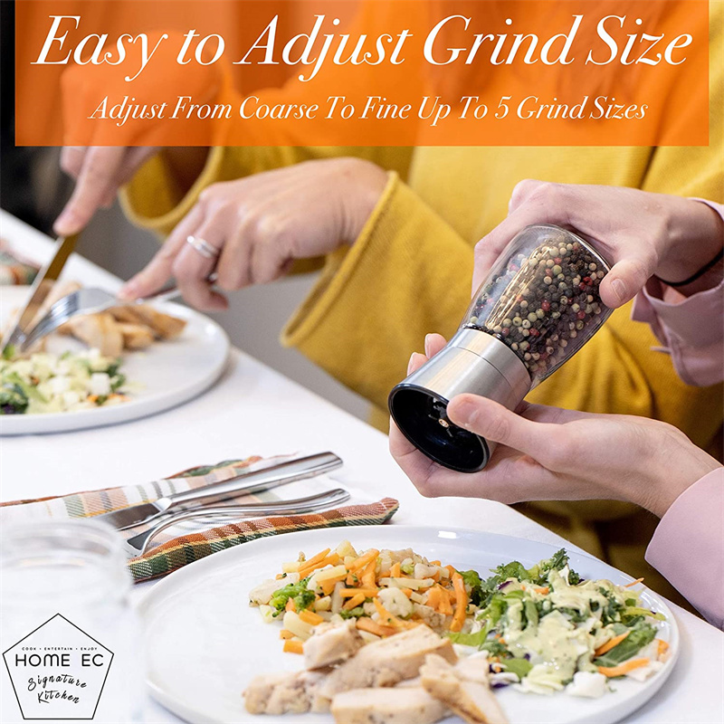 Stainless Steel Salt and Pepper Grinder Adjustable Ceramic Sea Salt Mill Kitchen Tools