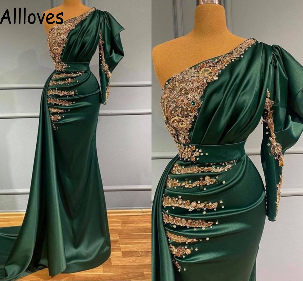 Stunning Rhinestones Beaded Evening Dresses With One Shoulder Long Sleeve Dark Green Arabic Aso Ebi Mermaid Prom Pageant Gowns Ruched Peplum Satin Vestidos CL0648, Hunter
Stunning Rhinestones Beaded Evening Dresses With One Shoulder Long Sleeve Dark Green Arabic Aso Ebi Mermaid Prom Pageant Gowns Ruched Peplum Satin Vestidos CL0648, Hunter
