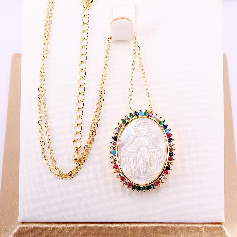 Pendant Necklaces Micro Pave Colorful Top Quality CZ Crystal And Mary / Jesus Shell Jewelry NecklacesPendant
Pendant Necklaces Micro Pave Colorful Top Quality CZ Crystal And Mary / Jesus Shell Jewelry NecklacesPendant
