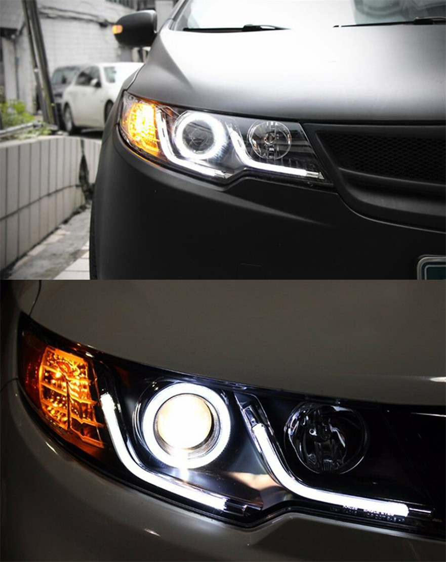 2 PCS Auto Car Head Light Parts For KIA Forte 2009-2013 LED Lamps Headlight Replacement DRL Dual Beam Lens Headlights