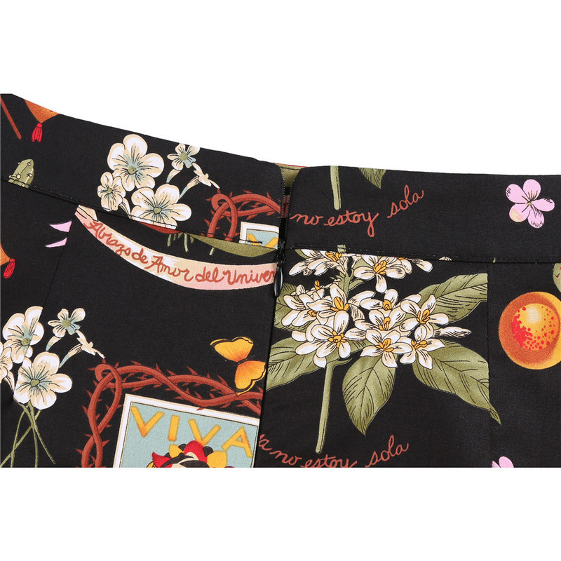 Cotton Y2K Summer Mini Skirts Women Harajuku Pencil Beach Streetwear Vintage Black Floral Print Short A Line Skirt Falda Corta 220317