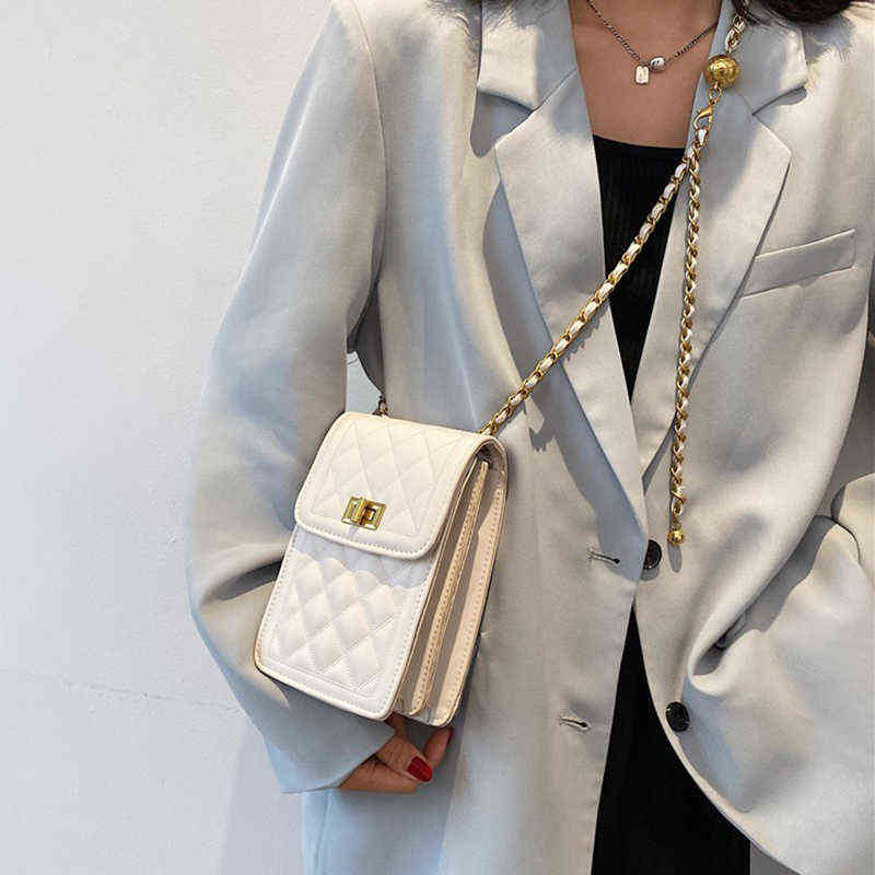 New Style Top Quality Fashion Ladies Cell Phone Pocket Purse Luxury Diamond Chain Shoulder Bags Women's Messenger Crossbody Bag Y220630, White
New Style Top Quality Fashion Ladies Cell Phone Pocket Purse Luxury Diamond Chain Shoulder Bags Women's Messenger Crossbody Bag Y220630, White