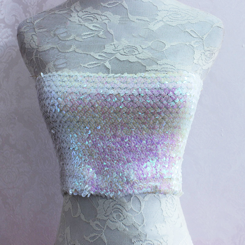 Bling Sequins Crop Tops Sexy Women Strapless Tube Top Stretchy Vest Festival Rave Clothing Stage Performance Party Clubwear 220316