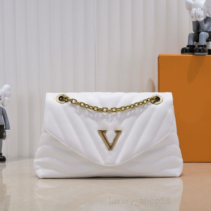 Crossbody New Wave Chain Bags Flap Crobody Shoulder Women Handbags Purse Zig Zag Leather Claic Letter Magnetic Hasp - Multi Pocket Pouch 7 Colors