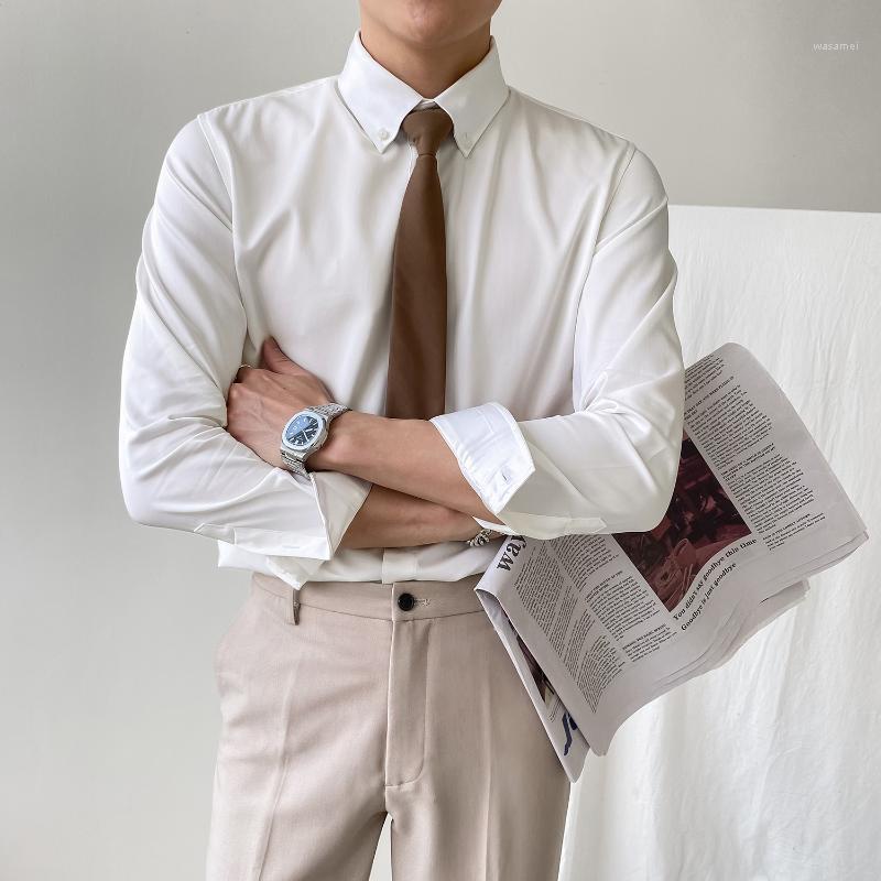 Men' Casual Shirts 2022 Spring Solid For Men Clothing Korean Slim Fit Long Sleeve Male Business O268, White
Men' Casual Shirts 2022 Spring Solid For Men Clothing Korean Slim Fit Long Sleeve Male Business O268, White