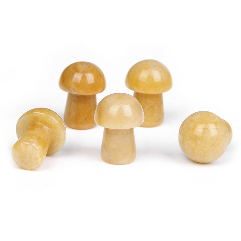20MM Mushroom Statue Stone Natural Gems Hand Carved Decoration Reiki Healing Quartz Crystal Statue Gift Room Ornament Trinket