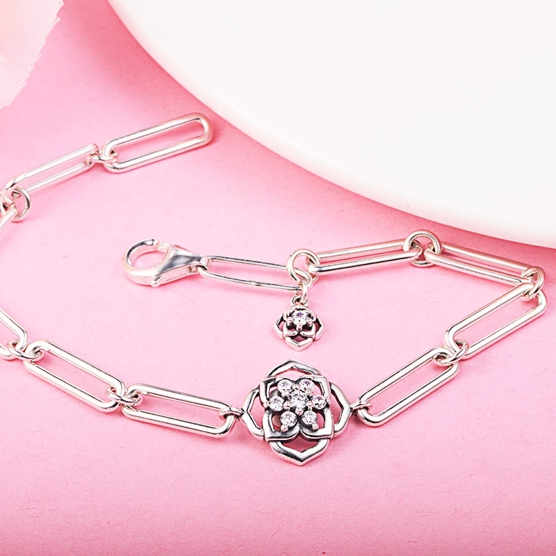 New 100% 925 Sterling Silver Open Flower Petal Link Bracelets For Women Fit Pandora Charms Beads Jewelry DIY Bracelet 599409C01
New 100% 925 Sterling Silver Open Flower Petal Link Bracelets For Women Fit Pandora Charms Beads Jewelry DIY Bracelet 599409C01
