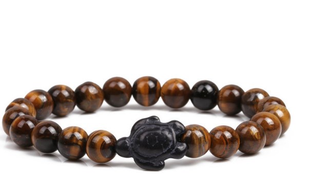 Fashion Strands Natural Stone volcanic stone black turquoise turtle agate adjusted Bracelet elastic js345j