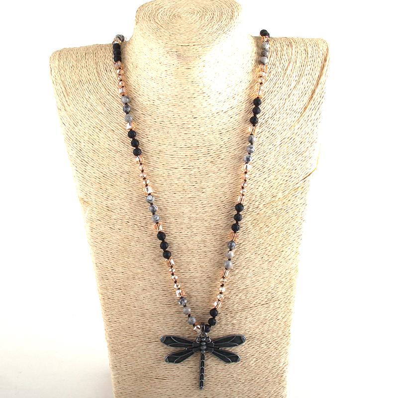 Pendant Necklaces RH Fashion Boho Jewelry 6mm Natural Stones And Glass Dragonfly Necklace Bohemai Beads Knotted For Women Gift
Pendant Necklaces RH Fashion Boho Jewelry 6mm Natural Stones And Glass Dragonfly Necklace Bohemai Beads Knotted For Women Gift
