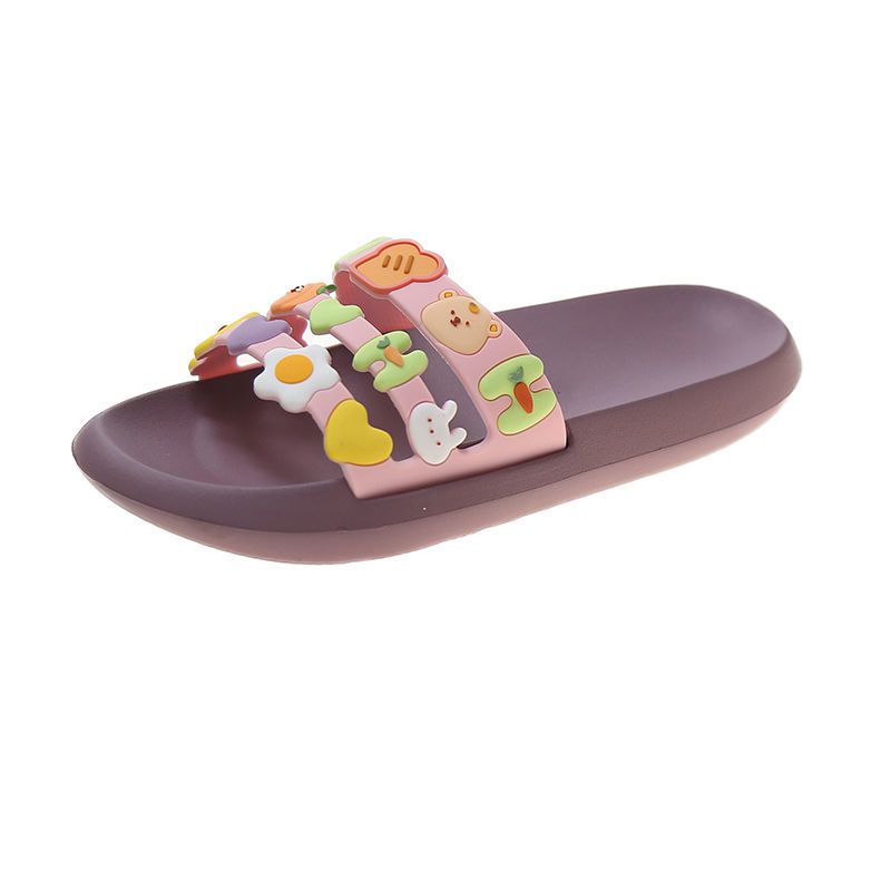 Sandals Summer Women's Fashion Cute Cartoon Home Thick Bottom Bath Comfortable Non-Slip Beautiful All-Match Beach Slippers