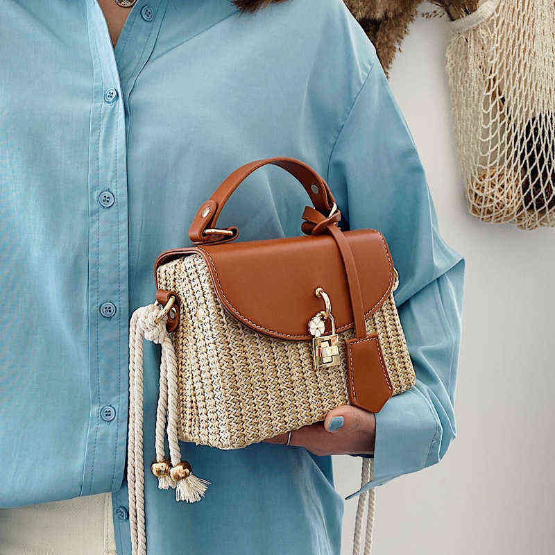 New Summer Straw Bag Beach Weave Handbag Women Crossbody Bags 2021 Fashion Ladies Messenger Bag Evening Clutches Female Purse G220509, Brown
New Summer Straw Bag Beach Weave Handbag Women Crossbody Bags 2021 Fashion Ladies Messenger Bag Evening Clutches Female Purse G220509, Brown