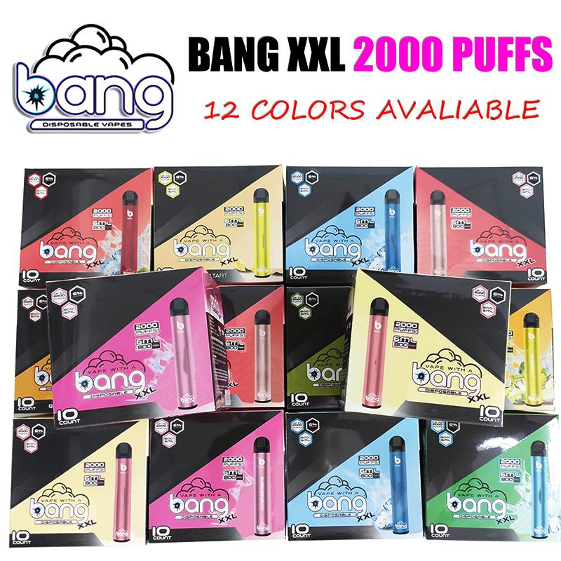 2% 6% Bang XXL Disposable E Cigarette 2000 Puffs Vape Pen XXTRA Power 800mAh Pre charged Battery Device Electronic Cigarettes 10pcs/box 24 Colors Alaska Hawaii
2% 6% Bang XXL Disposable E Cigarette 2000 Puffs Vape Pen XXTRA Power 800mAh Pre charged Battery Device Electronic Cigarettes 10pcs/box 24 Colors Alaska Hawaii