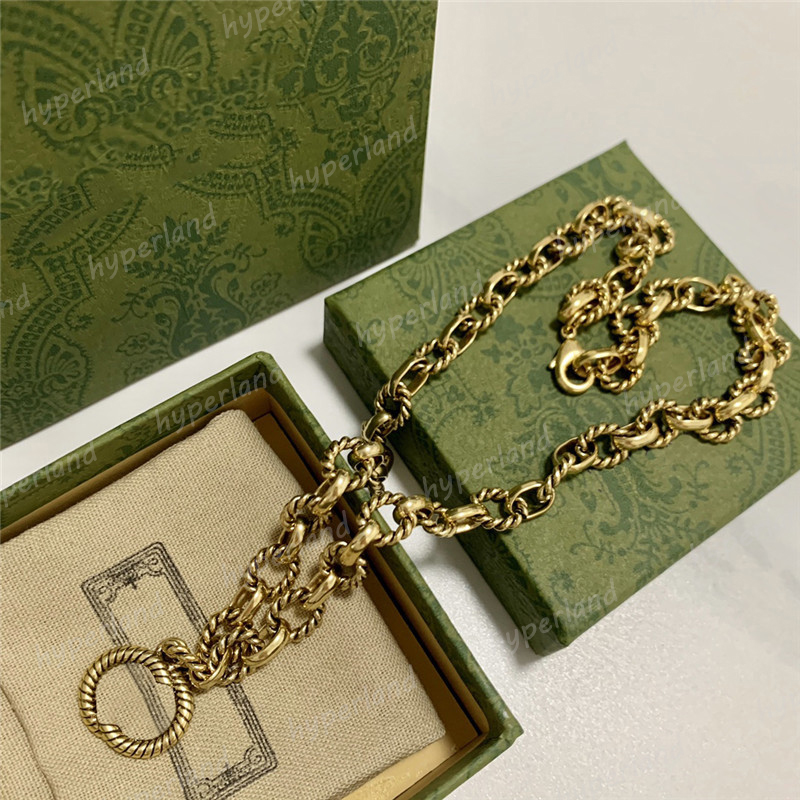 Vintage Pendants Necklaces For Men Women Designer Bronze Gold Neckwear Womens Jewelry Luxury G Diamond Love Pearl Party Necklace Gift