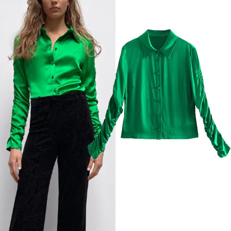 Women's Blouses & Shirts Fashion Elegant Autumn Women Shirt Tops 2022 Slim Youth Chic Green Casual Street
Women's Blouses & Shirts Fashion Elegant Autumn Women Shirt Tops 2022 Slim Youth Chic Green Casual Street