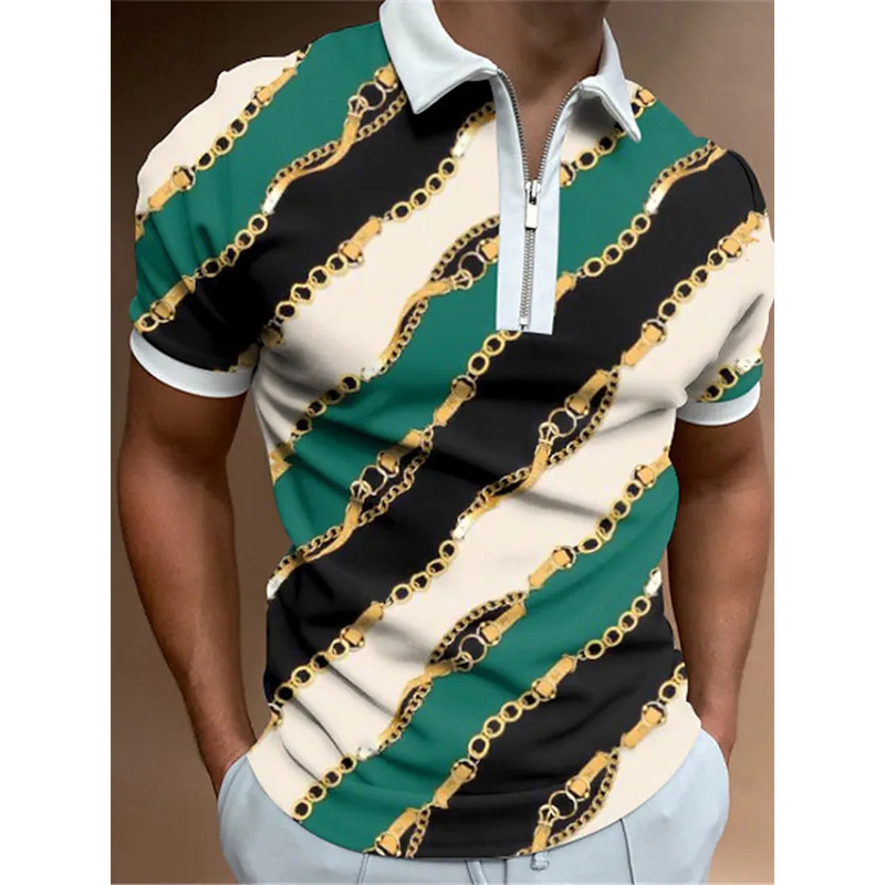 Zip Shirt Mens Cotton Short Sleeve TShirt High Quality Slim Fit Casual Golf Polo 220618