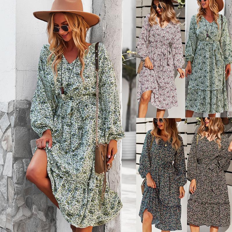 Casual Dresses Women Boho Floral V Neck Long Sleeve Dress Elegant A Line Ruffles Fashion Woman Autumn 2022, Black;gray
Casual Dresses Women Boho Floral V Neck Long Sleeve Dress Elegant A Line Ruffles Fashion Woman Autumn 2022, Black;gray