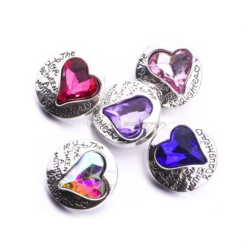 mixed Metal heart Shape Snap Button Clasps Jewelry findings 18mm Metal Snaps Buttons DIY earrings Necklace Bracelet jewelery ACC