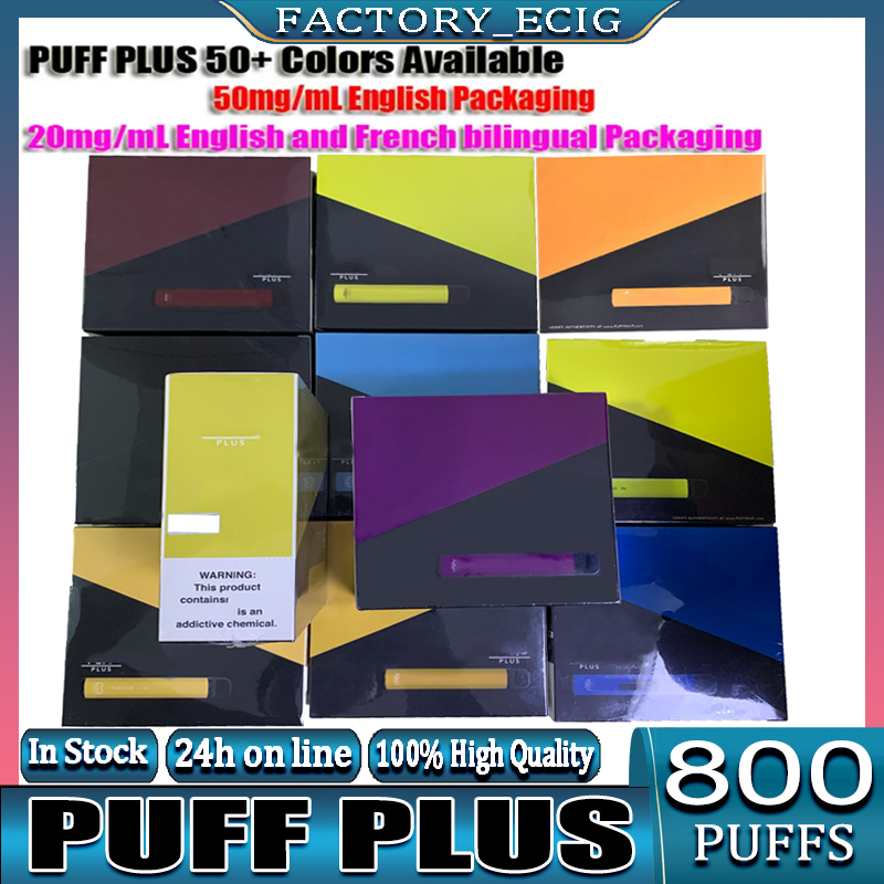Highest Quality PUFF BAR PLUS 800+Puffs E Cigarette Disposable Vape Device Pod Pen Cartridge 650mAh A+ Battery 3.5mL Pre-Filled Big Stick Portable Package XXL Wholesale
Highest Quality PUFF BAR PLUS 800+Puffs E Cigarette Disposable Vape Device Pod Pen Cartridge 650mAh A+ Battery 3.5mL Pre-Filled Big Stick Portable Package XXL Wholesale