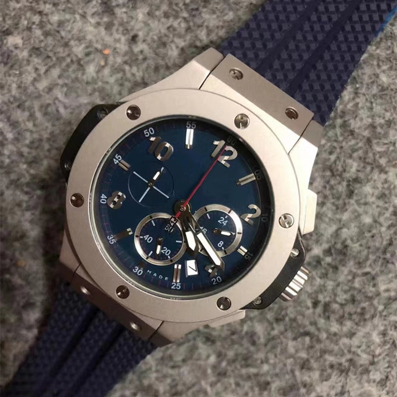 Limited Edition sport watch for man Top quality luxury watches Quartz Stopwatch stainless steel wristwatch rubber strap b02