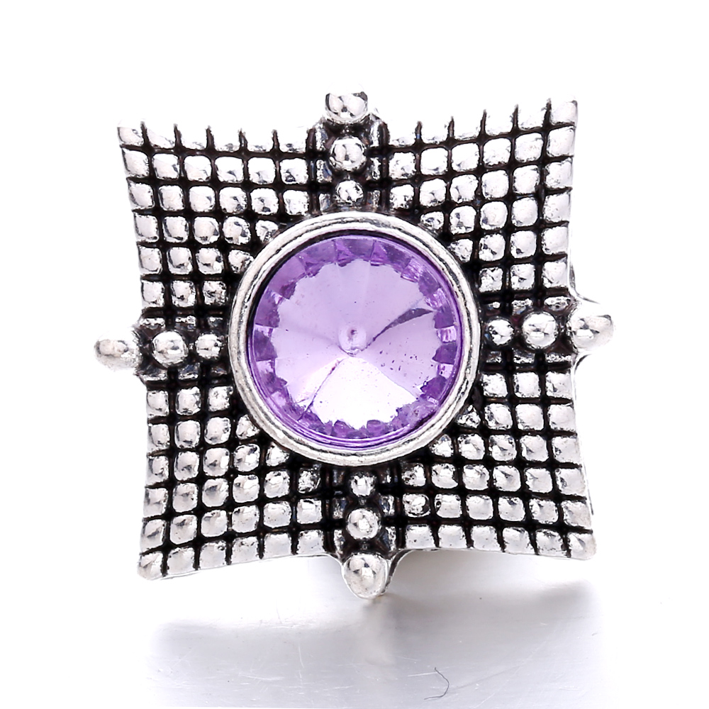 Vintage Square Shape Snap Button Clasps Jewelry findings Rhinestone 18mm Metal Snaps Buttons DIY Necklace Bracelet jewelery