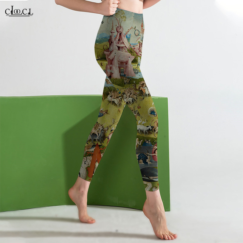 Womens Leggings EUR Religion Art Printed Yoga Pants High Waist Elasticity 3D Legging for Women Fitness Pants 220617