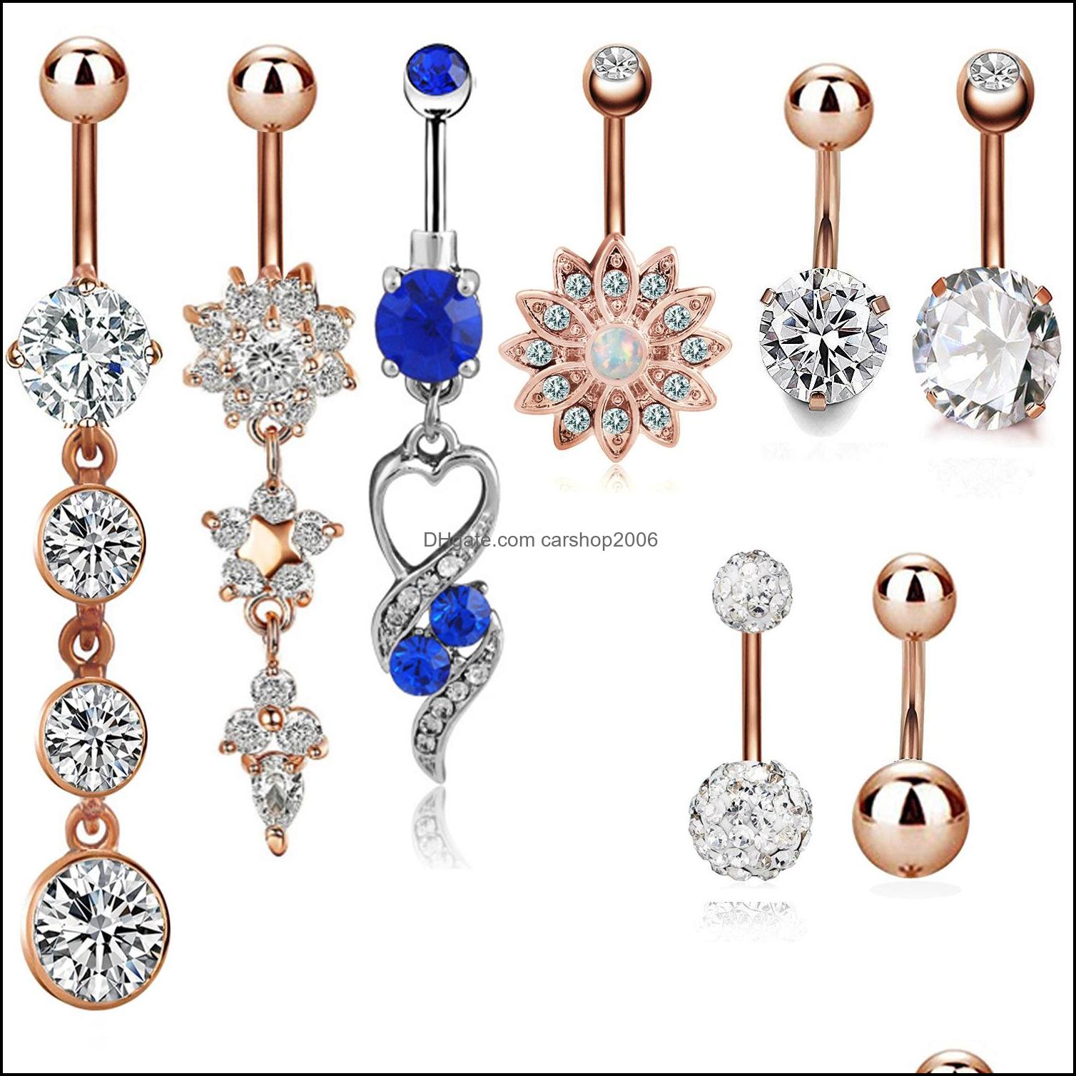 Navel Bell Button Rings Body Jewelry Stainless Steel Belly Dangle Ring Simple Design Rhinestone Piercing Fashion Wholesale 0875Wh Drop Del
Navel Bell Button Rings Body Jewelry Stainless Steel Belly Dangle Ring Simple Design Rhinestone Piercing Fashion Wholesale 0875Wh Drop Del