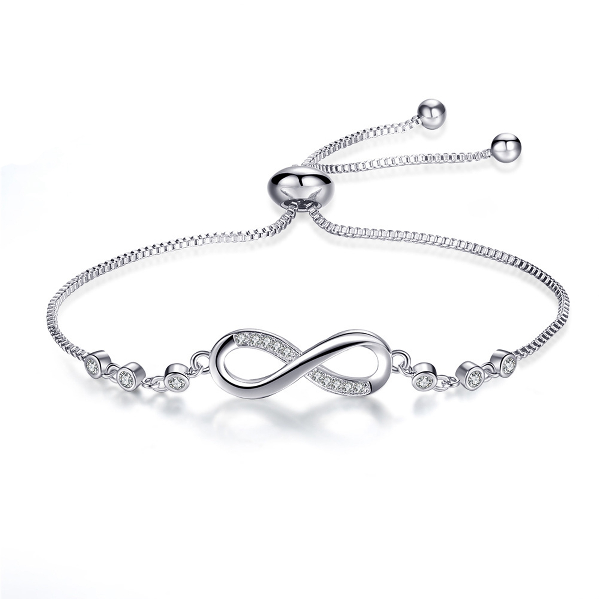 Womens 8 Shape Link Bracelet Adjustable Steel CZ Rhinestone Infinity Charm Anklet Bangle for her Valentines Mother Day Gift
Womens 8 Shape Link Bracelet Adjustable Steel CZ Rhinestone Infinity Charm Anklet Bangle for her Valentines Mother Day Gift