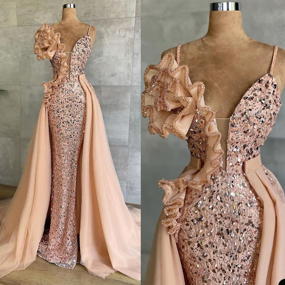 Blush Pink Sequined Prom Dresses Sexy Flower Tiered Ruffles Evening Gowns Party Dress Special Occassion robe, Gold
Blush Pink Sequined Prom Dresses Sexy Flower Tiered Ruffles Evening Gowns Party Dress Special Occassion robe, Gold