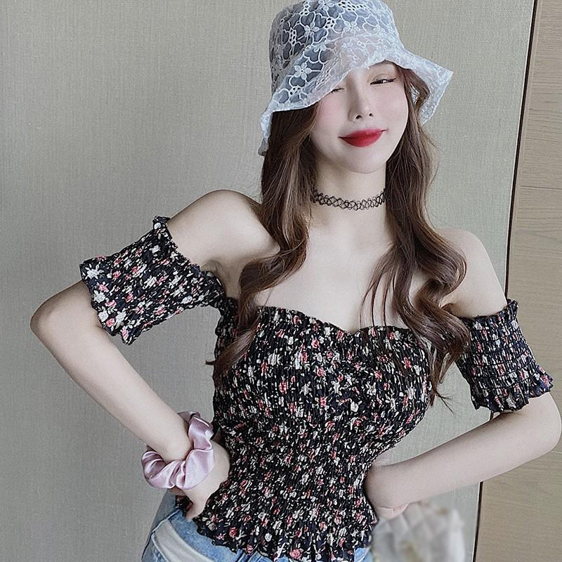 Women's Blouses & Shirts Summer Korean Style Sexy Slash Neck Pleated Female Small Floral Short Chiffon Shirt 2022
Women's Blouses & Shirts Summer Korean Style Sexy Slash Neck Pleated Female Small Floral Short Chiffon Shirt 2022