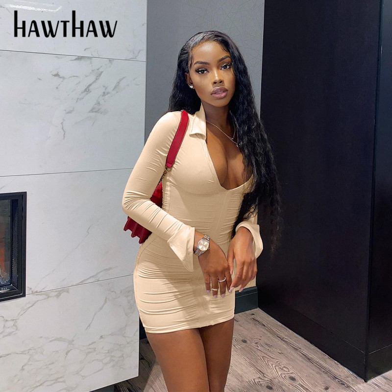 Hawthaw Women Fashion Autumn Long Sleeve V Neck Pleated Bodycon Mini Short Dress 2021 Fall Female Clothing Streetwear Wholesale, Apricot
Hawthaw Women Fashion Autumn Long Sleeve V Neck Pleated Bodycon Mini Short Dress 2021 Fall Female Clothing Streetwear Wholesale, Apricot