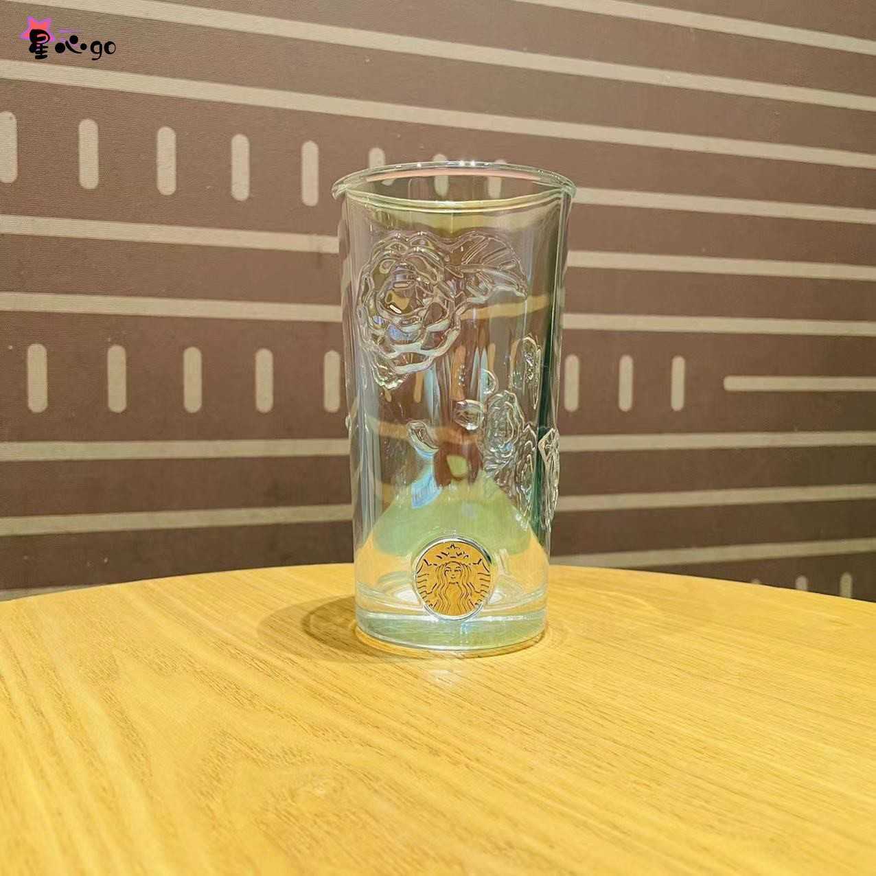 Starbucks cup 430ml embossed camellia flower glass three-dimensional embossed transparent water cup simple desktop cup, Yellow
Starbucks cup 430ml embossed camellia flower glass three-dimensional embossed transparent water cup simple desktop cup, Yellow
