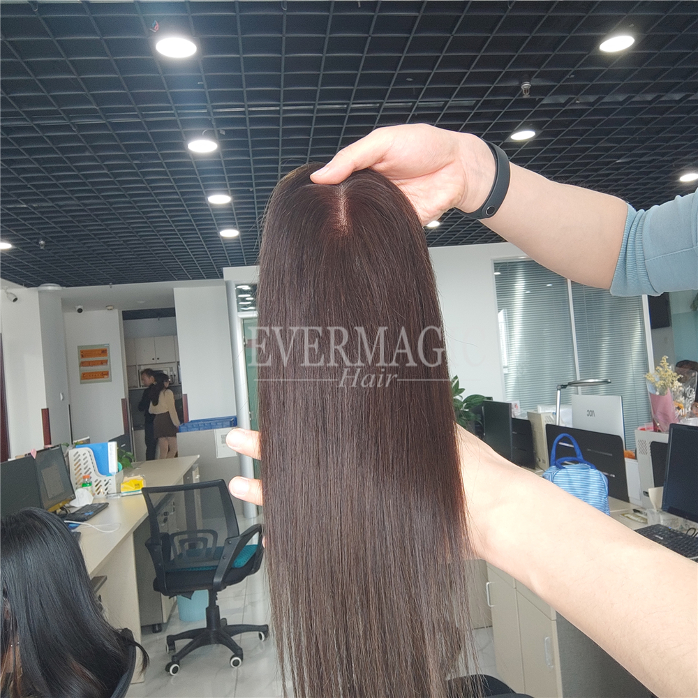 New Coming Stock 1B Natural Black Human Hair pieces Mini Small Mono Base Toppers for hair loss Thinning Women