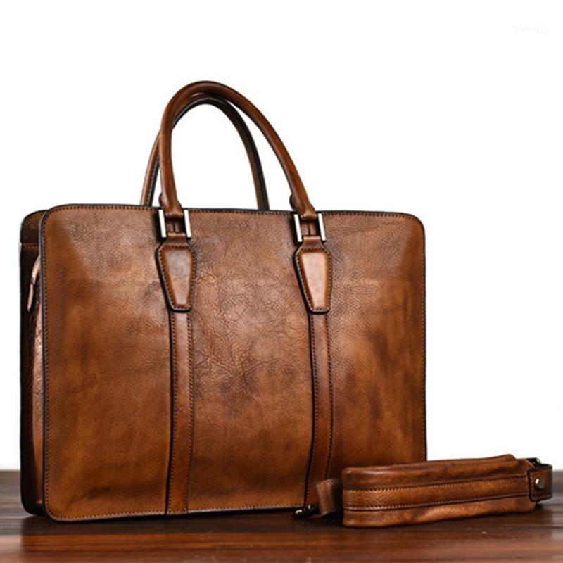 Retro Luxury High-quality Natural Real Leather Men's Briefcase Laptop Handbag Simple Casual Office Shoulder Messenger Bag Briefcases, Brown
Retro Luxury High-quality Natural Real Leather Men's Briefcase Laptop Handbag Simple Casual Office Shoulder Messenger Bag Briefcases, Brown