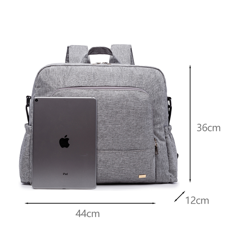Soboba Large Gray Diaper Bag Fashion Waterproof Multi-functional Diaper Backpack Nursing Changing Bag for Baby Care Stylish Bag 220514