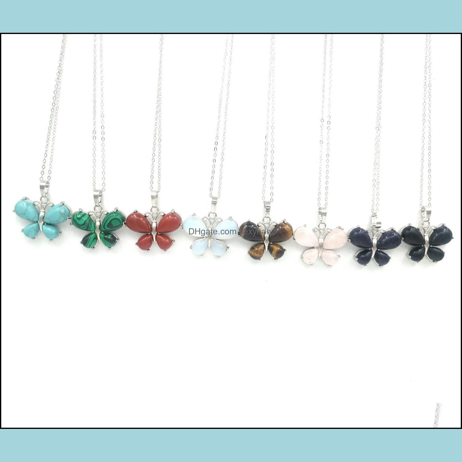 Pendant Necklaces Pendants Jewelry Cute Butterfly Gemstone Rose Quartz Amethyst Tiger Eye Moonstone Malachite With Brass Chain Necklac
Pendant Necklaces Pendants Jewelry Cute Butterfly Gemstone Rose Quartz Amethyst Tiger Eye Moonstone Malachite With Brass Chain Necklac