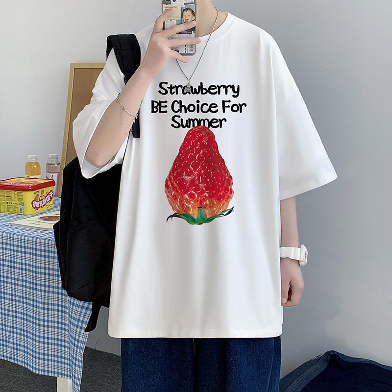 Men' T-Shirts Summer Strawberry Watermelon 3D Print Design Loose Cotton Short Sleeve Men T-ShirtMen, Black
Men' T-Shirts Summer Strawberry Watermelon 3D Print Design Loose Cotton Short Sleeve Men T-ShirtMen, Black