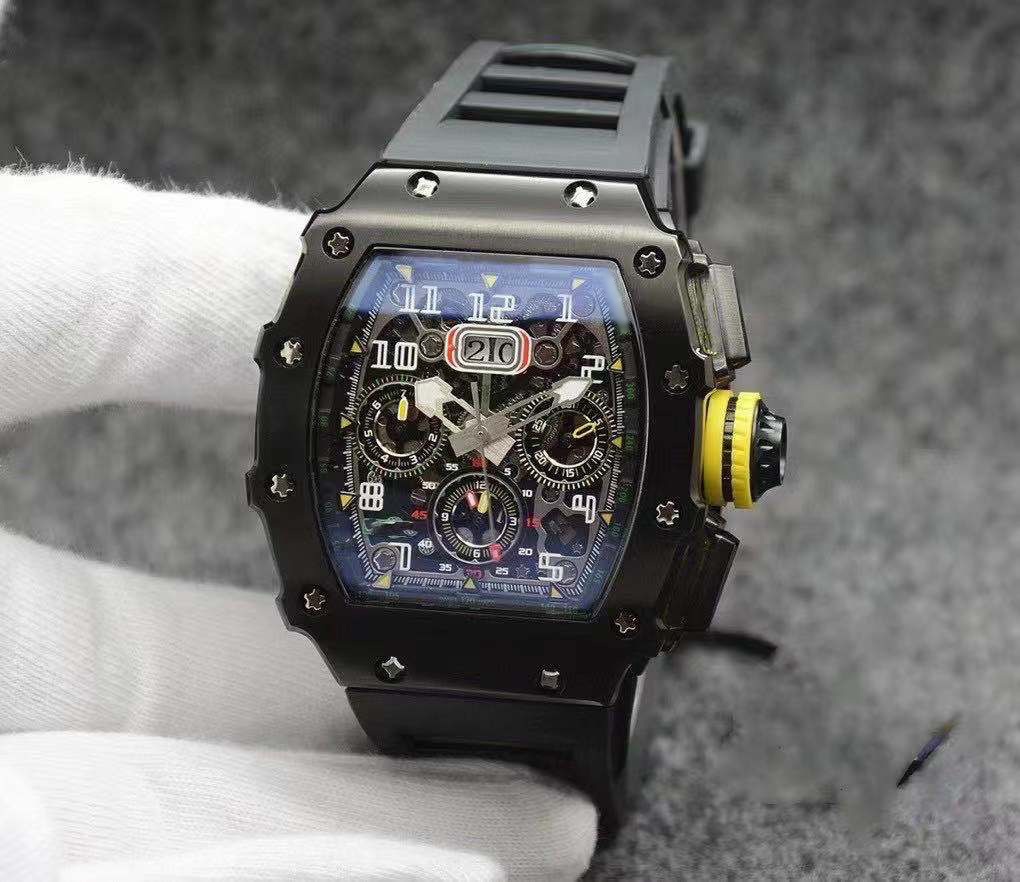 mens watches aaa automatic mechanical Men's watch hollow design Grey rubber sports mineral scratch resistant glass fine steel case wine barrel Gold wristwatches Men, Carton
mens watches aaa automatic mechanical Men's watch hollow design Grey rubber sports mineral scratch resistant glass fine steel case wine barrel Gold wristwatches Men, Carton