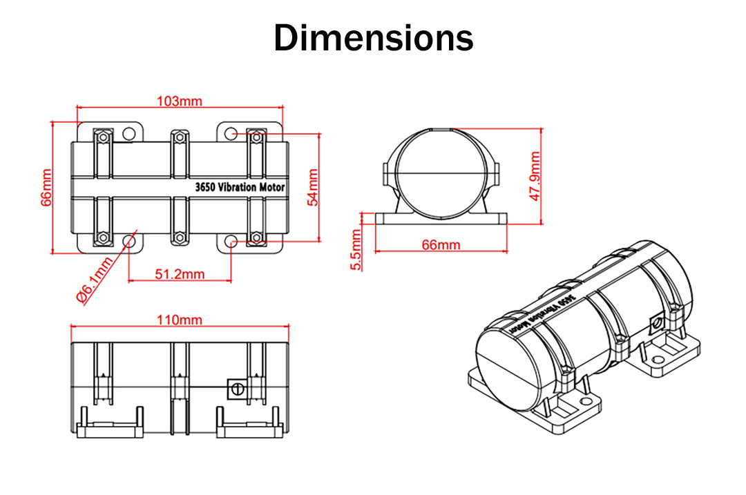 DC 12V24V 3800RPM Vibration Motor with Power Adapter Speed Adjustable for Warning Systems Massage Bed Chair6036321
