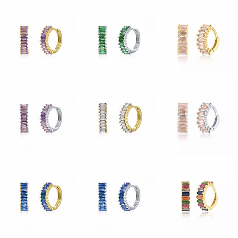 Hoop & Huggie Aide Gold Color Silver 8mm Colorful Rectangle Zircons Pave Setting Earrings Women Huggies Hoops Piercing PendientesHoop
Hoop & Huggie Aide Gold Color Silver 8mm Colorful Rectangle Zircons Pave Setting Earrings Women Huggies Hoops Piercing PendientesHoop