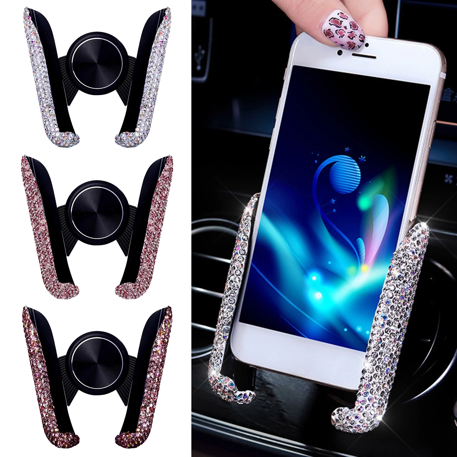 Car Phone Holder Women Diamond Crystal Car Air Vent Mount Holder Mobile Phone Holder Stand in Car Bracket Interior Accessories
Car Phone Holder Women Diamond Crystal Car Air Vent Mount Holder Mobile Phone Holder Stand in Car Bracket Interior Accessories