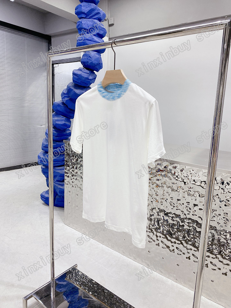 22ss Men Women Designers t shirts tee Knit collar Jacquard letter Roma cotton short sleeve Crew Neck Streetwear black white xinxinbuy XS-L
22ss Men Women Designers t shirts tee Knit collar Jacquard letter Roma cotton short sleeve Crew Neck Streetwear black white xinxinbuy XS-L