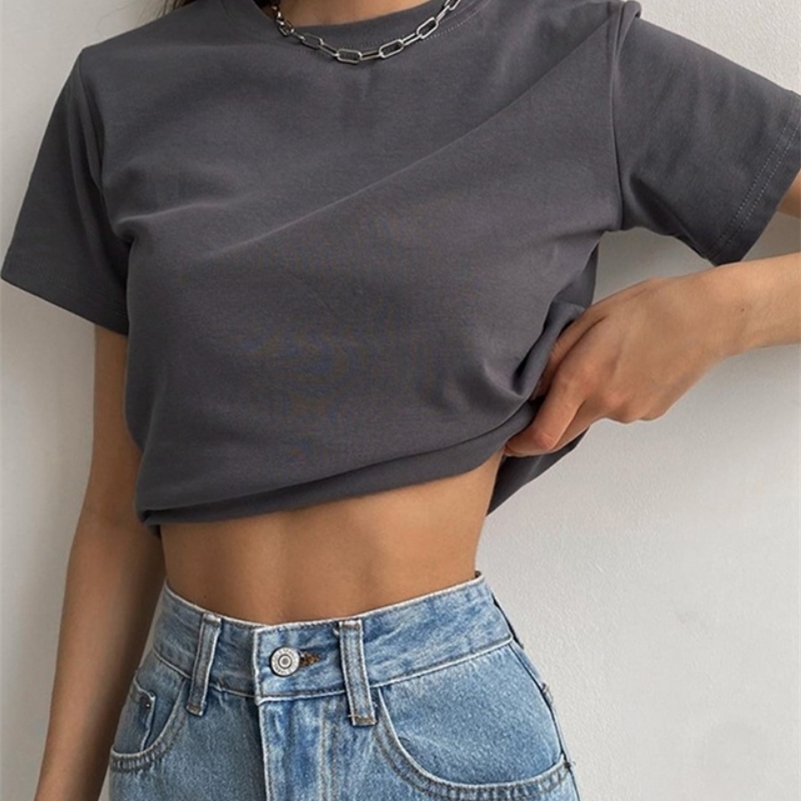 Yiyiyouni Solid Casual Basic T-shirt Women Summer Short Sleeve Cotton Tee-Shirt O-Neck Black White Korean Tops Female 220321, 20311-purple
Yiyiyouni Solid Casual Basic T-shirt Women Summer Short Sleeve Cotton Tee-Shirt O-Neck Black White Korean Tops Female 220321, 20311-purple